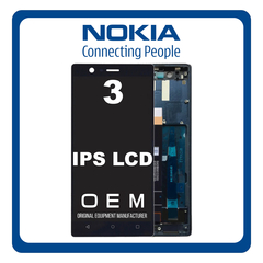 HQ OEM Συμβατό Για Nokia 3, Nokia3 (TA-1032, TA-1020) IPS LCD Display Screen Assembly Οθόνη + Touch Screen Digitizer Μηχανισμός Αφής + Frame Bezel Πλαίσιο Σασί Black Μαύρο (Grade AAA+++)