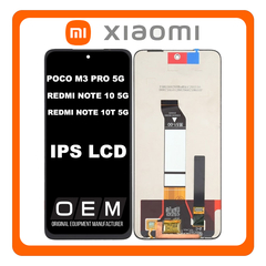 HQ OEM Συμβατό Για Xiaomi Poco M3 Pro 5G (M2103K19PG) Redmi Note 10 5G (M2103K19G), Redmi Note 10T 5G (M2103K19I) IPS LCD Display Screen Assembly Οθόνη + Touch Screen Digitizer Μηχανισμός Αφής Black Μαύρο (Grade AAA+++)