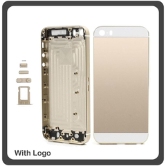 OEM HQ Apple Iphone SE (A1662, A1723, A1724, iPhone8,4) Back Battery Cover- Housing Καπάκι Μπαταρίας- Σασί + Πλαινά πλήκτρα Side Keys + Θήκη Κάρτας Sim Holder Gold (GRADE AAA+++)