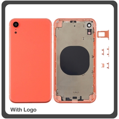 OEM HQ Apple Iphone XR  iPhoneXR (A2105, A1984, A2107, A2108, A2106, iPhone11,8) Rear Back Battery Cover Housing Καπάκι Μπαταρίας Σασί + Πλαινά πλήκτρα Side Keys + Θήκη Κάρτας Sim Holder Coral (Grade AAA+++)