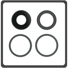 HQ OEM Συμβατό Για Apple iPhone 11, iPhone11 (A2221, A2111, A2223, iPhone12,1) Main Camera Lens Τζαμάκι Κάμερας + Frame Πλαίσιο Black Μαύρο (Grade AAA+++)