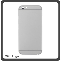 OEM HQ iPhone 6 (A1549, A1586, A1589, A1522, A1524, A1593) Καπάκι Μπαταρίας Battery Cover + Πλαινά πλήκτρα Side Keys + Θήκη Κάρτας Sim Holder White Silver (Grade AAA+++)