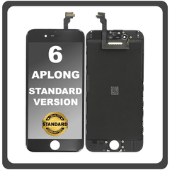 HQ OEM Συμβατό Με Apple iPhone 6, iPhone6 (A1549, A1586) APLONG Standard Version LCD Display Screen Assembly Οθόνη + Touch Screen Digitizer Μηχανισμός Αφής Black Μαύρο (Grade AAA) (0% Defective Returns)