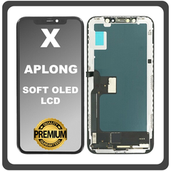HQ OEM Συμβατό Με Apple iPhone X, iPhoneX (A1865, A1901) APLONG SOFT OLED LCD Display Screen Assembly Οθόνη + Touch Screen Digitizer Μηχανισμός Αφής Black Μαύρο (Premium A+)​ (0% Defective Returns)