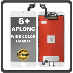 HQ OEM Συμβατό Με Apple iPhone 6+, iPhone 6 Plus (A1522, A1524) APLONG Wide Color Gamut LCD Display Screen Assembly Οθόνη + Touch Screen Digitizer Μηχανισμός Αφής White Άσπρο (Premium A+)​ (0% Defective Returns)