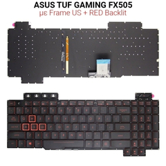 Πληκτρολόγιο Asus tuf Gaming Fx505 no Frame us + red Backlit