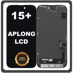 Γνήσια Original For Apple iPhone 15 Plus, iPhone 15+ (A3094, A2847, A3093, A3096) APLONG LCD Display Screen Assembly Οθόνη + Touch Screen Digitizer Μηχανισμός Αφής Black Μαύρο (0% Defective Returns)