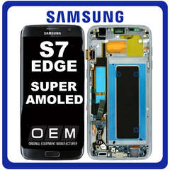 HQ OEM Συμβατό Με Samsung Galaxy S7 edge (SM-G935F, SM-G935FD) Super AMOLED LCD Display Screen Assembly Οθόνη + Touch Screen Digitizer Μηχανισμός Αφής + Frame Bezel Πλαίσιο Σασί + Home Button + Charging Dock + Mic​ Black Μαύρο (Grade AAA)