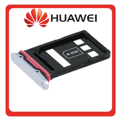Γνήσια Original Huawei Huawei P40 Pro (ELS-NX9, ELS-N04), SIM Card Tray + Micro SD Tray Ice White - Silver Frost 51661RDT (Service Pack By Huawei)