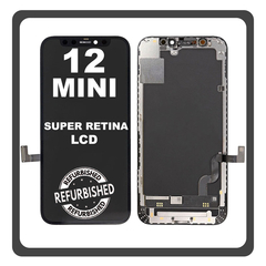iPhone 12 Mini, iPhone12 Mini (A2399, A2176) Super Retina XDR OLED LCD Display Screen Assembly Οθόνη + Touch Screen Digitizer Μηχανισμός Αφής Black Μαύρο (Ref By Apple) (0% Defective Returns)