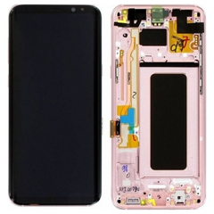Γνήσια Original Samsung Galaxy S8 G950F G950 Οθόνη LCD Display Screen + Touch Screen DIgitizer Μηχανισμός Αφής + Frame Πλαίσιο Pink GH97-2045E