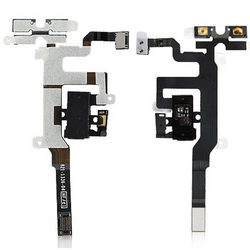 &Gamma;&nu;ή&sigma;&iota;&omicron; Original iPhone 4s &Kappa;&alpha;&lambda;&omega;&delta;&iota;&omicron;&tau;&alpha;&iota;&nu;ί&alpha; Flex Headphone Audio Jack + Volume side Buttons + vibrator + mic Black