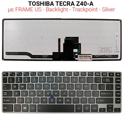 &Pi;&lambda;&eta;&kappa;&tau;&rho;&omicron;&lambda;ό&gamma;&iota;&omicron; Toshiba Tecra z40-a Silver With Frame us + Trackpoint + Backlight Silver