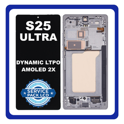 &Gamma;&nu;ή&sigma;&iota;&alpha; Original Samsung Galaxy S25 Ultra (SM-S938B, SM-S938B/DS) Dynamic LTPO AMOLED 2X LCD Display Screen Assembly &Omicron;&theta;ό&nu;&eta; + Touch Screen Digitizer &Mu;&eta;&chi;&alpha;&nu;&iota;&sigma;&mu;ό&sigmaf; &Alpha;&phi;ή&sigmaf; + Frame &Mu;&epsilon;&sigma;&alpha;ί&omicron; &Pi;&lambda;&alpha;ί&sigma;&iota;&omicron; Silver &Alpha;&sigma;&eta;&mu;ί GH82-36387C (Service Pack By Samsung)