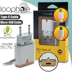 Loophole ac Adapter Type-c & Micro-b Gold