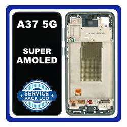 Γνήσια Original Samsung Galaxy A37 5G (SM-A376E, SM-A376E/DS) Super AMOLED LCD Display Screen Assembly Οθόνη + Touch Screen Digitizer Μηχανισμός Αφής + Frame Bezel Σασί Πλαίσιο Green Πράσινο GH82-39232B (Service Pack By Samsung)