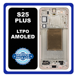 &Gamma;&nu;ή&sigma;&iota;&alpha; Original Samsung Galaxy S25 Plus S25+ (SM-S936B, SM-S936B/DS) Dynamic LTPO AMOLED 2X LCD Display Screen Assembly &Omicron;&theta;ό&nu;&eta; + Touch Screen Digitizer &Mu;&eta;&chi;&alpha;&nu;&iota;&sigma;&mu;ό&sigmaf; &Alpha;&phi;ή&sigmaf; + Frame &Pi;&lambda;&alpha;ί&sigma;&iota;&omicron; Pink Gold &Rho;&omicron;&zeta; &Chi;&rho;&upsilon;&sigma;ό GH82-36368F (Service Pack) (Asmbld)