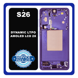 &Gamma;&nu;ή&sigma;&iota;&alpha; Original Samsung Galaxy S26 (SM-S942B, SM-S942B/DS) Dynamic LTPO AMOLED 2X LCD Display Screen Assembly &Omicron;&theta;ό&nu;&eta; + Touch Screen Digitizer &Mu;&eta;&chi;&alpha;&nu;&iota;&sigma;&mu;ό&sigmaf; &Alpha;&phi;ή&sigmaf; + Frame &Mu;&epsilon;&sigma;&alpha;ί&omicron; &Pi;&lambda;&alpha;ί&sigma;&iota;&omicron; Violet &Beta;&iota;&omicron;&lambda;&epsilon;&tau;ί GH82-38877C (Service Pack) (Asmbld)