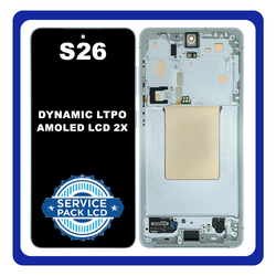 &Gamma;&nu;ή&sigma;&iota;&alpha; Original Samsung Galaxy S26 (SM-S942B, SM-S942B/DS) Dynamic LTPO AMOLED 2X LCD Display Screen Assembly &Omicron;&theta;ό&nu;&eta; + Touch Screen Digitizer &Mu;&eta;&chi;&alpha;&nu;&iota;&sigma;&mu;ό&sigmaf; &Alpha;&phi;ή&sigmaf; + Frame &Mu;&epsilon;&sigma;&alpha;ί&omicron; &Pi;&lambda;&alpha;ί&sigma;&iota;&omicron; White Ά&sigma;&pi;&rho;&omicron; GH82-39192D (Service Pack) (Asmbld)