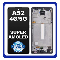 Original &Gamma;&nu;ή&sigma;&iota;&omicron; Samsung Galaxy A52 4G A525 A52 5G A526 (A525F, A525F/DS, A526B, A526B/DS) AMOLED LCD Display Screen Assembly &Omicron;&theta;ό&nu;&eta; + Touch Digitizer &Mu;&eta;&chi;&alpha;&nu;&iota;&sigma;&mu;ό&sigmaf; &Alpha;&phi;ή&sigmaf; + Frame Bezel &Pi;&lambda;&alpha;ί&sigma;&iota;&omicron; Black &Mu;&alpha;ύ&rho;&omicron; GH82-25524A GH82-25526A GH82-25754A (Service Pack By Samsung)