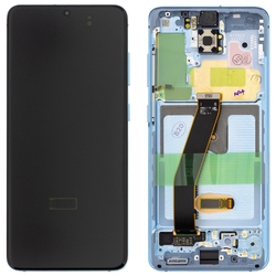&Gamma;&nu;ή&sigma;&iota;&alpha; Original Samsung Galaxy S20 5G (SM-G981, SM-G981F), Samsung Galaxy S20 4G (SM-G980, SM-G980F) Dynamic AMOLED &Omicron;&theta;ό&nu;&eta; LCD Display Screen + Touch Screen DIgitizer &Mu;&eta;&chi;&alpha;&nu;&iota;&sigma;&mu;ό&sigmaf; &Alpha;&phi;ή&sigmaf; + Frame &Pi;&lambda;&alpha;ί&sigma;&iota;&omicron; GH82-22123D GH82-22131D Cloud Blue (Service Pack)