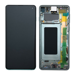 &Gamma;&nu;ή&sigma;&iota;&alpha; Original Samsung Galaxy S10 , SM-G973F G973 &Omicron;&theta;ό&nu;&eta; LCD Display Screen + Touch Screen DIgitizer &Mu;&eta;&chi;&alpha;&nu;&iota;&sigma;&mu;ό&sigmaf; &Alpha;&phi;ή&sigmaf; + Frame &Pi;&lambda;&alpha;ί&sigma;&iota;&omicron; Green GH82-18850E