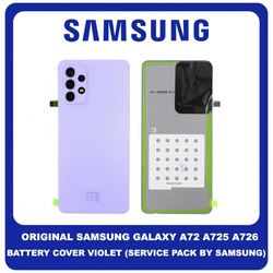Original &Gamma;&nu;ή&sigma;&iota;&omicron; Samsung Galaxy A72 A725 A726 SM-A725F SM-A726B Battery Cover &Kappa;&alpha;&pi;ά&kappa;&iota; &Mu;&pi;&alpha;&tau;&alpha;&rho;ί&alpha;&sigmaf; Violet &Mu;&omega;&beta; GH82-25448C (Service Pack By Samsung)