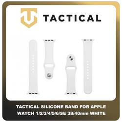 Original Γνήσιο Tactical 465 Silicone Band 38mm / 40mm For Apple Watch 1 , 2 , 3 , 4 , 5 , 6 , SE Smartwatch Bracelet Strap Λουράκι Ζώνη Σιλικόνης Για Ρολόι White Άσπρο