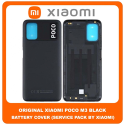 Original &Gamma;&nu;ή&sigma;&iota;&omicron; Xiaomi Poco M3 , PocoM3 (M2010J19CG, M2010J19CIY) Rear Back Battery Cover &Pi;ί&sigma;&omega; &Kappa;ά&lambda;&upsilon;&mu;&mu;&alpha; &Kappa;&alpha;&pi;ά&kappa;&iota; &Mu;&pi;&alpha;&tau;&alpha;&rho;ί&alpha;&sigmaf; Black &Mu;&alpha;ύ&rho;&omicron; (Service Pack By Xiaomi)