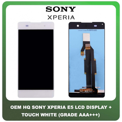 OEM HQ Sony Xperia E5 (F3311, F3313, C1604) IPS LCD Display Screen Assembly &Omicron;&theta;ό&nu;&eta; + Touch Screen Digitizer &Mu;&eta;&chi;&alpha;&nu;&iota;&sigma;&mu;ό&sigmaf; &Alpha;&phi;ή&sigmaf; White Ά&sigma;&pi;&rho;&omicron; (Grade AAA+++)