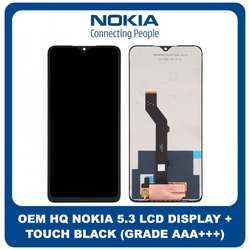 OEM HQ Nokia 5.3 Nokia5.3 (TA-1234, TA-1223, TA-1227, TA-1229) IPS LCD Display Screen Assembly &Omicron;&theta;ό&nu;&eta; + Touch Screen Digitizer &Mu;&eta;&chi;&alpha;&nu;&iota;&sigma;&mu;ό&sigmaf; &Alpha;&phi;ή&sigmaf; Black &Mu;&alpha;ύ&rho;&omicron; (Grade AAA+++)