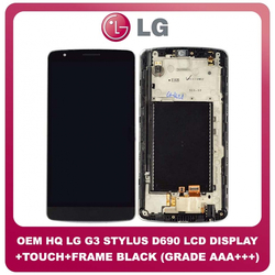 OEM HQ LG G3 Stylus D690N, LG D690 (D690, D693&Nu;) IPS LCD Display Assembly Screen &Omicron;&theta;ό&nu;&eta; + Touch Screen Digitizer &Mu;&eta;&chi;&alpha;&nu;&iota;&sigma;&mu;ό&sigmaf; &Alpha;&phi;ή&sigmaf; + Frame Bezel &Pi;&lambda;&alpha;ί&sigma;&iota;&omicron; Black &Mu;&alpha;ύ&rho;&omicron; (Grade AAA+++)