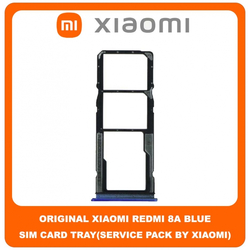 Original &Gamma;&nu;ή&sigma;&iota;&omicron; Xiaomi Redmi 8A Redmi8A (MZB8458IN, M1908C3KG, M1908C3KH) SIM Tray Cover Assy + Micro SD Tray Slot &Upsilon;&pi;&omicron;&delta;&omicron;&chi;έ&alpha;&sigmaf; &Beta;ά&sigma;&eta; &Theta;ή&kappa;&eta; &Kappa;ά&rho;&tau;&alpha;&sigmaf; SIM &Kappa;ά&lambda;&upsilon;&mu;&mu;&alpha; Blue &Mu;&pi;&lambda;&epsilon; (Service Pack By Xiaomi)