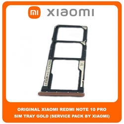 Original &Gamma;&nu;ή&sigma;&iota;&omicron; Xiaomi Redmi Note 10 Pro, Redmi Note10 Pro (M2101K6G) SIM Card Tray Cover Assy + Micro SD Tray Slot &Upsilon;&pi;&omicron;&delta;&omicron;&chi;έ&alpha;&sigmaf; &Beta;ά&sigma;&eta; &Theta;ή&kappa;&eta; &Kappa;ά&rho;&tau;&alpha;&sigmaf; SIM &Kappa;ά&lambda;&upsilon;&mu;&mu;&alpha; Gold &Chi;&rho;&upsilon;&sigma;ό (Service Pack By Xiaomi)