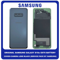 Original &Gamma;&nu;ή&sigma;&iota;&omicron; Samsung Galaxy S10e, S 10e G970 (SM-G970F/DS, SM-G970U, SM-G970W) Rear Back Battery Cover &Pi;ί&sigma;&omega; &Kappa;ά&lambda;&upsilon;&mu;&mu;&alpha; &Kappa;&alpha;&pi;ά&kappa;&iota; &Mu;&pi;&alpha;&tau;&alpha;&rho;ί&alpha;&sigmaf; + Camera Lens &Tau;&zeta;&alpha;&mu;ά&kappa;&iota; &Kappa;ά&mu;&epsilon;&rho;&alpha;&sigmaf; Black &Mu;&alpha;ύ&rho;&omicron; GH82-18452A (Service Pack By Samsung)