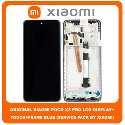 Original &Gamma;&nu;ή&sigma;&iota;&omicron; Xiaomi Poco X3 Pro, (M2102J20SG, M2102J20SI), Poco X3 (MZB07Z0IN, MZB07Z1IN), IPS LCD Display Assembly Screen &Omicron;&theta;ό&nu;&eta; + Touch Screen Digitizer &Mu;&eta;&chi;&alpha;&nu;&iota;&sigma;&mu;ό&sigmaf; &Alpha;&phi;ή&sigmaf; + Frame Bezel &Pi;&lambda;&alpha;ί&sigma;&iota;&omicron; &Sigma;&alpha;&sigma;ί Blue &Mu;&pi;&lambda;&epsilon; 560003J20S00 (Service Pack By Xiaomi)