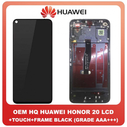 OEM HQ Huawei Honor 20 Honor20 (YAL-L21, YAL-AL00, YAL-TL00), Nova 5T (YAL-L61), IPS Lcd Display Assembly Screen &Omicron;&theta;ό&nu;&eta; + Touch Digitizer &Mu;&eta;&chi;&alpha;&nu;&iota;&sigma;&mu;ό&sigmaf; &Alpha;&phi;ή&sigmaf; + &Pi;&lambda;&alpha;ί&sigma;&iota;&omicron; &Sigma;&alpha;&sigma;ί Frame Bezel &Mu;&alpha;ύ&rho;&omicron; Black (Grade AAA+++)