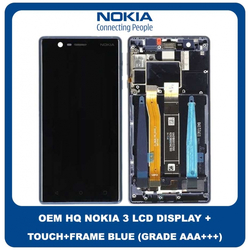 OEM HQ Nokia 3 Nokia3 (TA-1032, TA-1020, TA-1028, TA-1038) IPS LCD Display Screen Assembly &Omicron;&theta;ό&nu;&eta; + Touch Digitizer &Mu;&eta;&chi;&alpha;&nu;&iota;&sigma;&mu;ό&sigmaf; &Alpha;&phi;ή&sigmaf; + Frame Bezel &Pi;&lambda;&alpha;ί&sigma;&iota;&omicron; &Sigma;&alpha;&sigma;ί Blue &Mu;&pi;&lambda;&epsilon; (Grade AAA+++)
