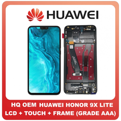 HQ OEM Huawei Honor 9X Lite Honor9X Lite (JSN-L21, JSN-L22, JSN-L23) IPS LCD Display Assembly Screen &Omicron;&theta;ό&nu;&eta; + Touch Digitizer &Mu;&eta;&chi;&alpha;&nu;&iota;&sigma;&mu;ό&sigmaf; &Alpha;&phi;ή&sigmaf; + &Pi;&lambda;&alpha;ί&sigma;&iota;&omicron; &Sigma;&alpha;&sigma;ί Frame Bezel Black &Mu;&alpha;ύ&rho;&omicron; (Grade AAA+++)