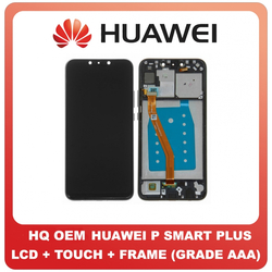 HQ OEM Huawei P Smart Plus,  PSmart Plus (SNE-L21 INE-LX1) Nova 3i (INE-LX1) LCD Display Screen &Omicron;&theta;ό&nu;&eta; + Touch Screen DIgitizer &Mu;&eta;&chi;&alpha;&nu;&iota;&sigma;&mu;ό&sigmaf; &Alpha;&phi;ή&sigmaf; + Frame Bezel &Pi;&lambda;&alpha;ί&sigma;&iota;&omicron; Black (Grade AAA+++)