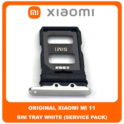 Original &Gamma;&nu;ή&sigma;&iota;&omicron; Xiaomi Mi 11 Mi11 (M2011K2C, M2011K2G) SIM Card Tray Cover Assy + Micro SD Tray Slot &Upsilon;&pi;&omicron;&delta;&omicron;&chi;έ&alpha;&sigmaf; &Beta;ά&sigma;&eta; &Theta;ή&kappa;&eta; &Kappa;ά&rho;&tau;&alpha;&sigmaf; SIM &Kappa;ά&lambda;&upsilon;&mu;&mu;&alpha; White Ά&sigma;&pi;&rho;&omicron; (Service Pack By Xiaomi)