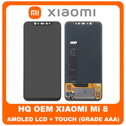 OEM HQ Xiaomi Mi 8 Mi8 (M1803E1A) Amoled LCD Display Screen &Omicron;&theta;ό&nu;&eta; + Touch Screen Digitizer &Mu;&eta;&chi;&alpha;&nu;&iota;&sigma;&mu;ό&sigmaf; &Alpha;&phi;ή&sigmaf; Black (Grade AAA+++)