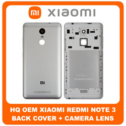 HQ OEM &Sigma;&upsilon;&mu;&beta;&alpha;&tau;ό &Gamma;&iota;&alpha; Xiaomi Redmi Note 3 (2015116, 2015161) Rear Back Battery Cover &Pi;ί&sigma;&omega; &Kappa;ά&lambda;&upsilon;&mu;&mu;&alpha; &Kappa;&alpha;&pi;ά&kappa;&iota; &Mu;&pi;&alpha;&tau;&alpha;&rho;ί&alpha;&sigmaf; Gray &Gamma;&kappa;&rho;&iota; + Camera Lens (&Tau;&zeta;&alpha;&mu;ά&kappa;&iota; &Kappa;ά&mu;&epsilon;&rho;&alpha;&sigmaf;)  (Grade AAA+++)