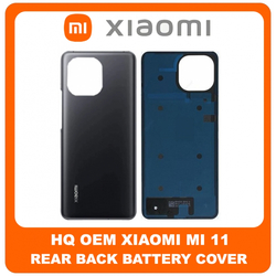 HQ OEM &Sigma;&upsilon;&mu;&beta;&alpha;&tau;ό &Gamma;&iota;&alpha; Xiaomi Mi 11 (M2011K2C, M2011K2G) Rear Back Battery Cover &Pi;ί&sigma;&omega; &Kappa;ά&lambda;&upsilon;&mu;&mu;&alpha; &Kappa;&alpha;&pi;ά&kappa;&iota; &Mu;&pi;&alpha;&tau;&alpha;&rho;ί&alpha;&sigmaf; Black &Mu;&alpha;ύ&rho;&omicron; (Grade AAA+++)