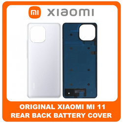 HQ OEM &Sigma;&upsilon;&mu;&beta;&alpha;&tau;ό &Gamma;&iota;&alpha; Xiaomi Mi 11 (M2011K2C, M2011K2G) Rear Back Battery Cover &Pi;ί&sigma;&omega; &Kappa;ά&lambda;&upsilon;&mu;&mu;&alpha; &Kappa;&alpha;&pi;ά&kappa;&iota; &Mu;&pi;&alpha;&tau;&alpha;&rho;ί&alpha;&sigmaf; White Ά&sigma;&pi;&rho;&omicron; (Grade AAA+++)