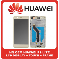 HQ OEM &Sigma;&upsilon;&mu;&beta;&alpha;&tau;ό &Gamma;&iota;&alpha; Huawei P9 Lite (VNS-L31, VNS-L21) IPS LCD Display Screen Assembly &Omicron;&theta;ό&nu;&eta; + Touch Screen Digitizer &Mu;&eta;&chi;&alpha;&nu;&iota;&sigma;&mu;ό&sigmaf; &Alpha;&phi;ή&sigmaf; + Frame Bezel &Pi;&lambda;&alpha;ί&sigma;&iota;&omicron; &Sigma;&alpha;&sigma;ί Gold &Chi;&rho;&upsilon;&sigma;ό Without Logo (Grade AAA+++)