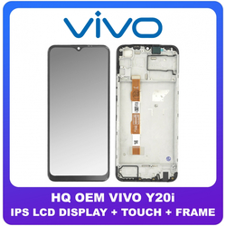 HQ OEM &Sigma;&upsilon;&mu;&beta;&alpha;&tau;ό &Gamma;&iota;&alpha; Vivo Y20i (V2027, V2032) IPS LCD Display Screen Assembly &Omicron;&theta;ό&nu;&eta; + Touch Screen Digitizer &Mu;&eta;&chi;&alpha;&nu;&iota;&sigma;&mu;ό&sigmaf; &Alpha;&phi;ή&sigmaf; + Frame Bezel &Pi;&lambda;&alpha;ί&sigma;&iota;&omicron; &Sigma;&alpha;&sigma;ί Black &Mu;&alpha;ύ&rho;&omicron; (Grade AAA+++)