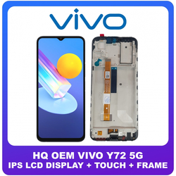 HQ OEM &Sigma;&upsilon;&mu;&beta;&alpha;&tau;ό &Gamma;&iota;&alpha; Vivo Y72 5G (V2041), IPS LCD Display Screen Assembly &Omicron;&theta;ό&nu;&eta; + Touch Screen Digitizer &Mu;&eta;&chi;&alpha;&nu;&iota;&sigma;&mu;ό&sigmaf; &Alpha;&phi;ή&sigmaf; + Frame Bezel &Pi;&lambda;&alpha;ί&sigma;&iota;&omicron; &Sigma;&alpha;&sigma;ί Black &Mu;&alpha;ύ&rho;&omicron; (Grade AAA+++)