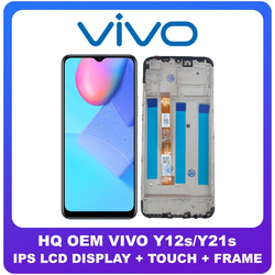 HQ OEM &Sigma;&upsilon;&mu;&beta;&alpha;&tau;ό &Gamma;&iota;&alpha; Vivo Y12s (V2026, V2033, V2042), Y21s (V2110), IPS LCD Display Screen Assembly &Omicron;&theta;ό&nu;&eta; + Touch Screen Digitizer &Mu;&eta;&chi;&alpha;&nu;&iota;&sigma;&mu;ό&sigmaf; &Alpha;&phi;ή&sigmaf; + Frame Bezel &Pi;&lambda;&alpha;ί&sigma;&iota;&omicron; &Sigma;&alpha;&sigma;ί Black &Mu;&alpha;ύ&rho;&omicron; (Grade AAA+++)