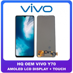 HQ OEM &Sigma;&upsilon;&mu;&beta;&alpha;&tau;ό &Gamma;&iota;&alpha; Vivo Y70, Vivo Y 70, AMOLED LCD Display Screen Assembly &Omicron;&theta;ό&nu;&eta; + Touch Screen Digitizer &Mu;&eta;&chi;&alpha;&nu;&iota;&sigma;&mu;ό&sigmaf; &Alpha;&phi;ή&sigmaf; Black &Mu;&alpha;ύ&rho;&omicron; (Grade AAA+++)